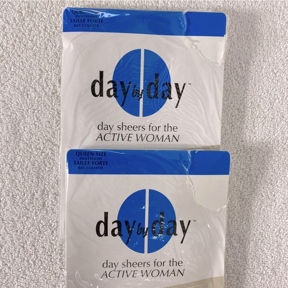 Vintage Day By Day Sheers Pantyhose Tights In Black x2 - Picture 2 of 7